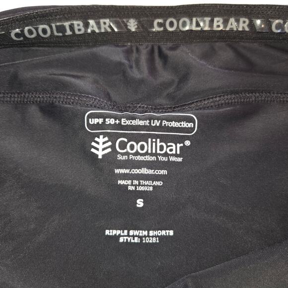 Coolibar Ripple Swim Shorts with Brief Size Small in Black NWOT - Picture 9 of 11